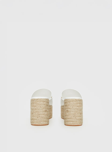 Arton Espadrille Platform Sandals White