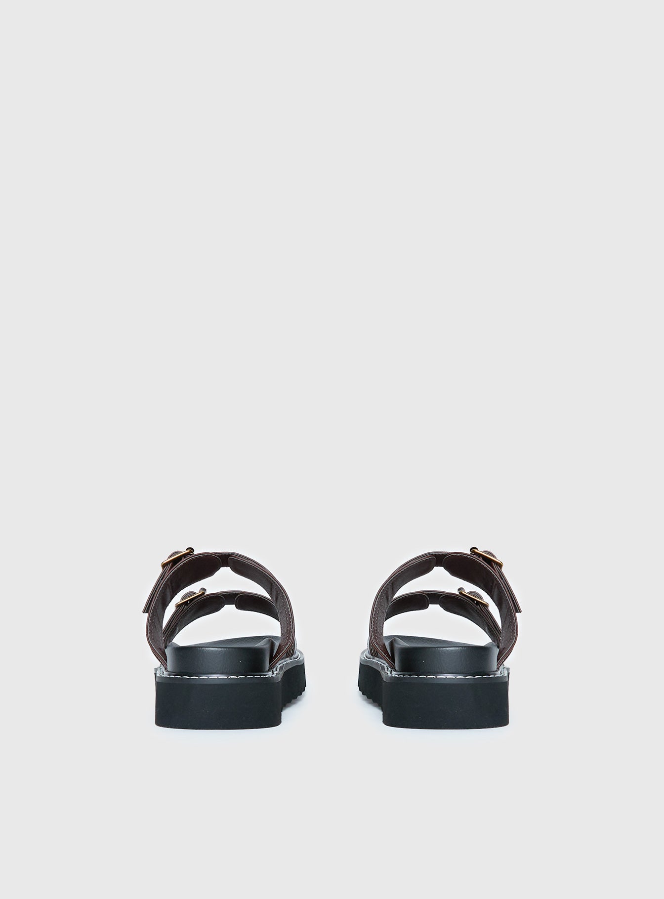 Ma Belle Sandals Contrast Stitch Chocolate
