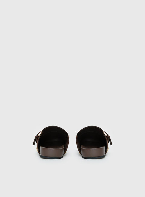 Way Life Goes Stud Detail Clogs Chocolate