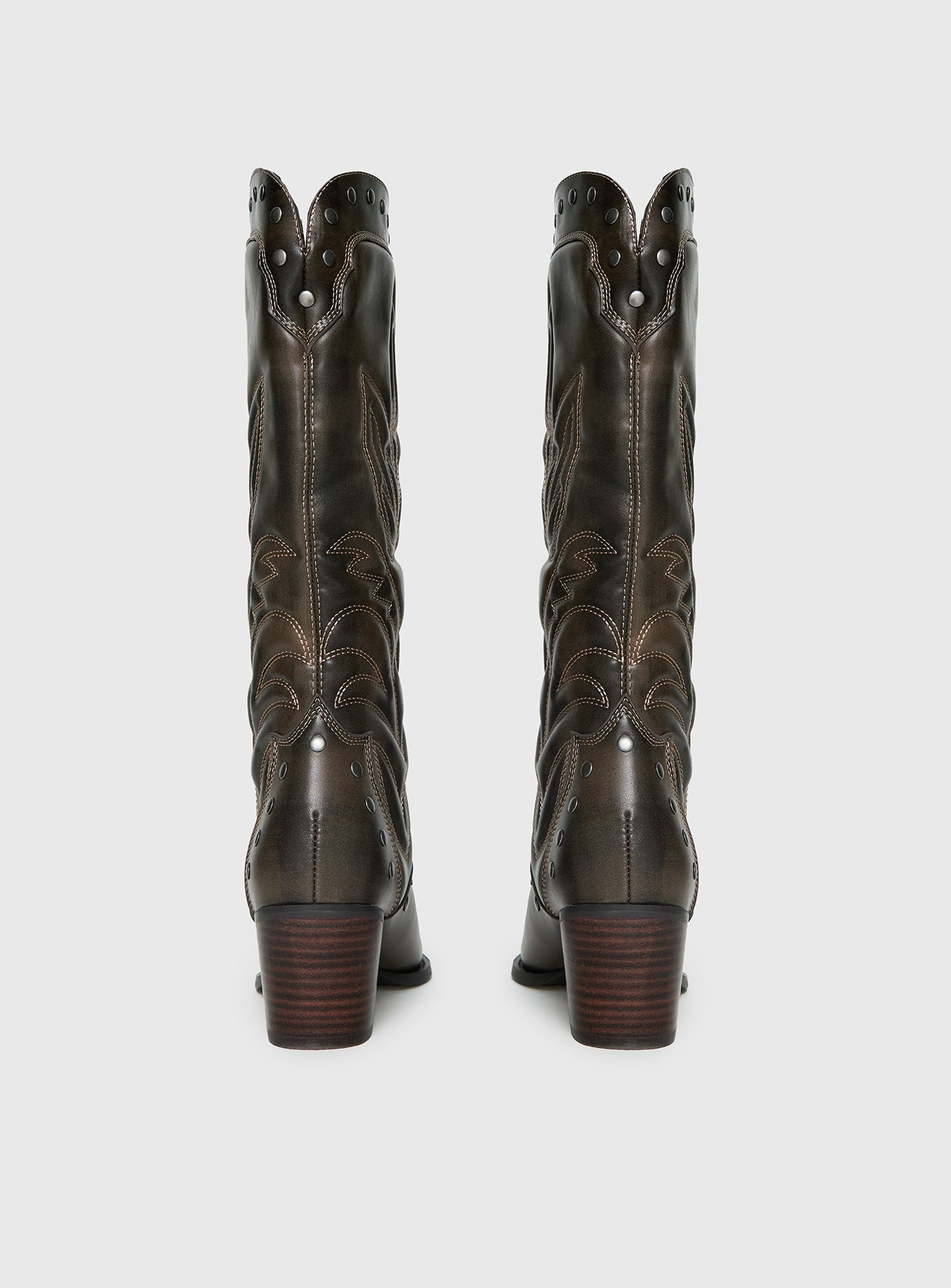 Billini Damica Cowboy Boots Washed Brown