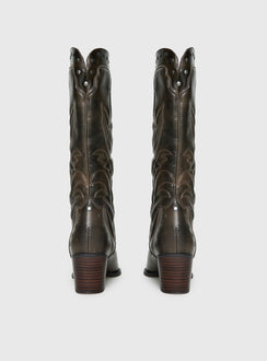 Billini Damica Cowboy Boots Washed Brown