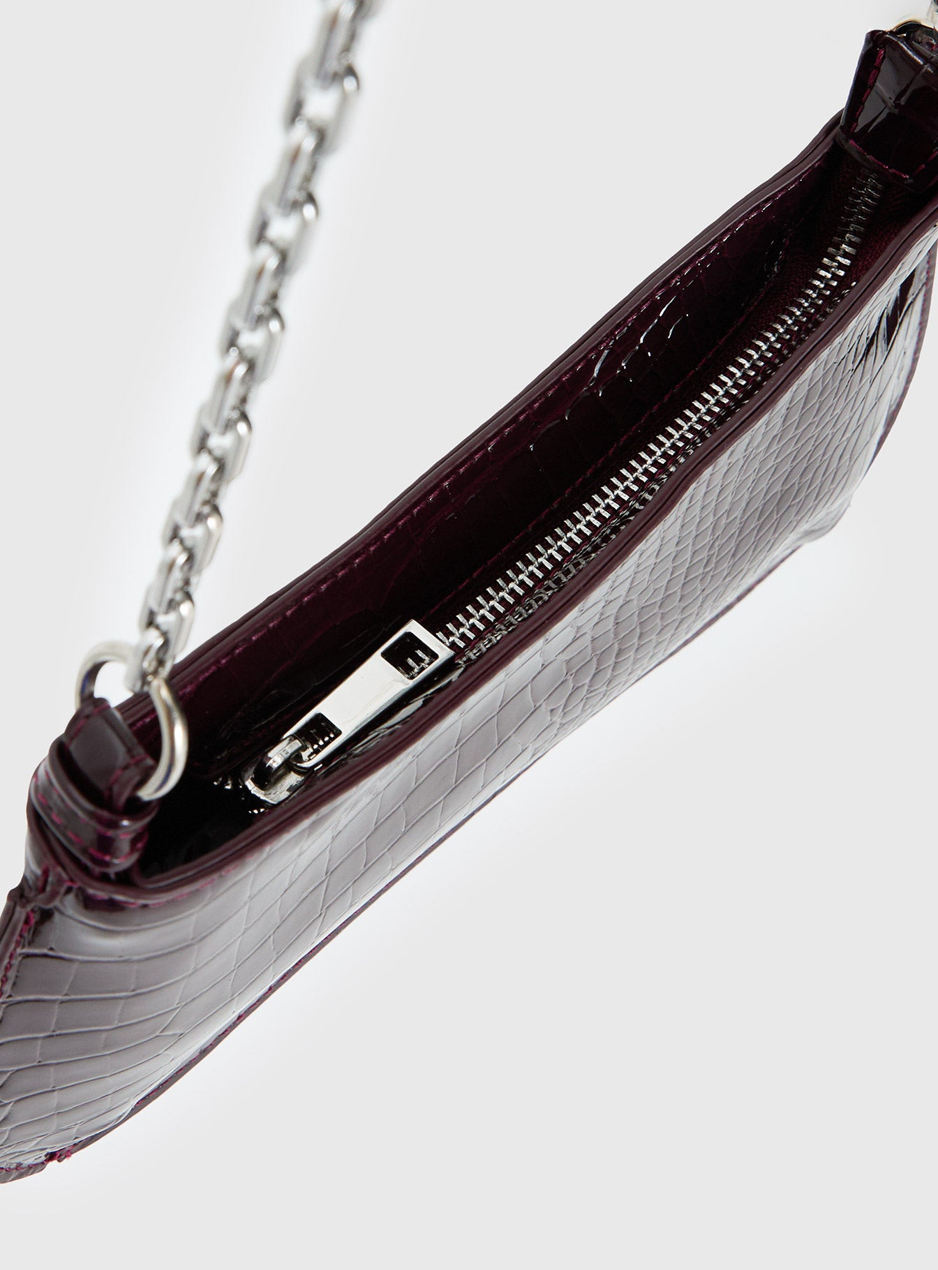 Gwynne Faux Leather Shoulder Bag Cherry Lacquer