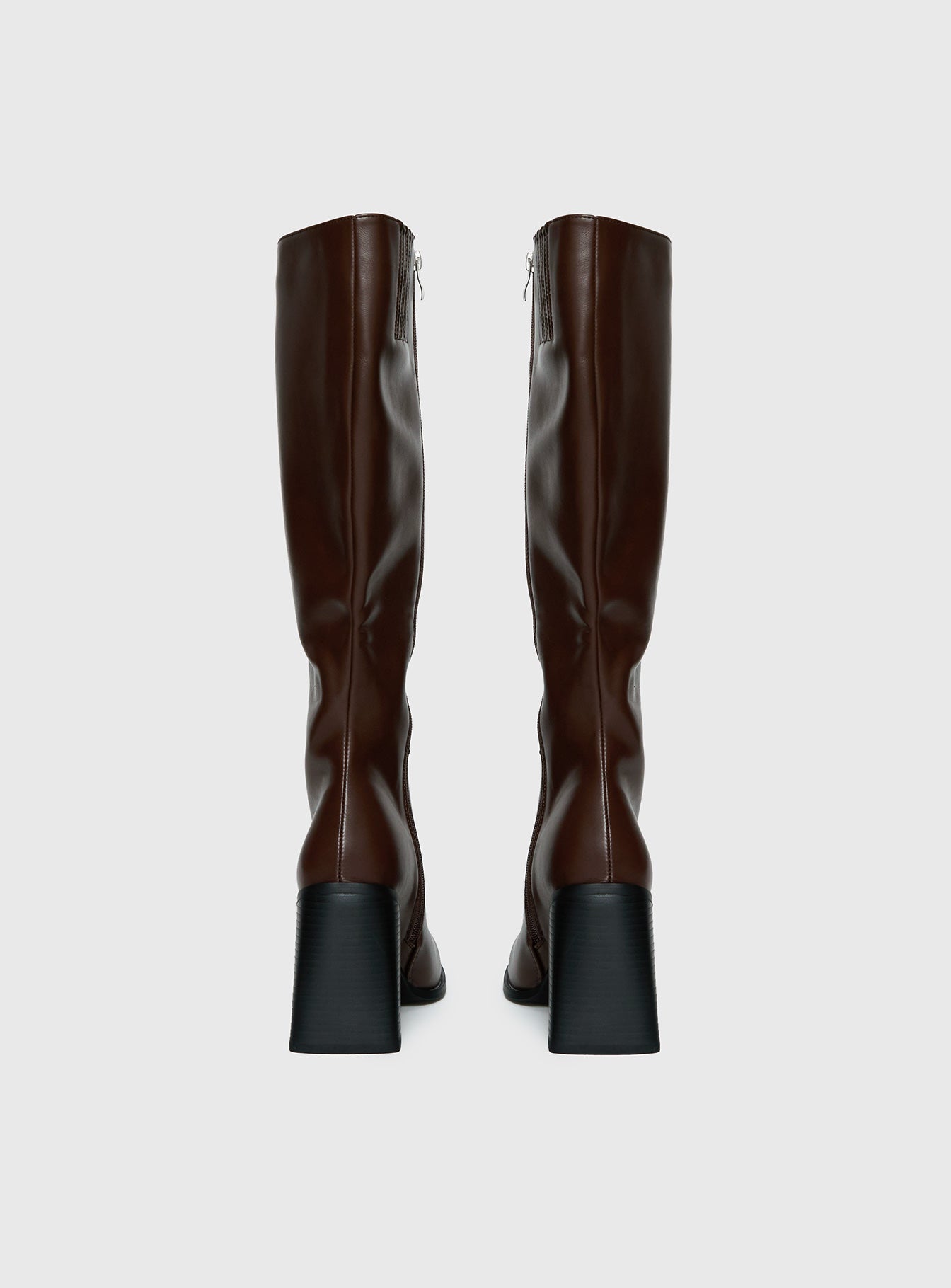 Renzo Knee High Boots Brown | Princess Polly