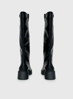 Lucia Knee High Boots Black