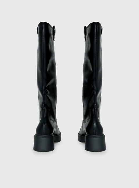 Lucia Knee High Boots Black