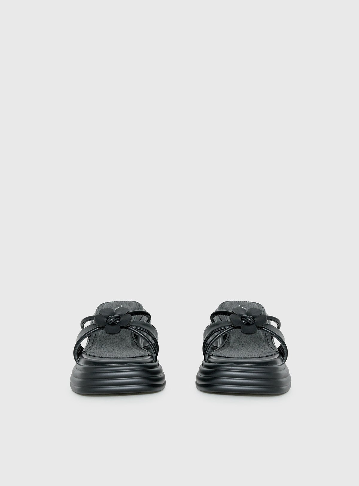 Therapy Flaunt Platform Flower Detail Sandals Black