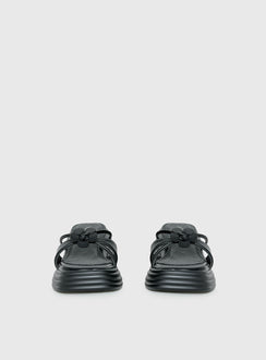 Therapy Flaunt Platform Flower Detail Sandals Black