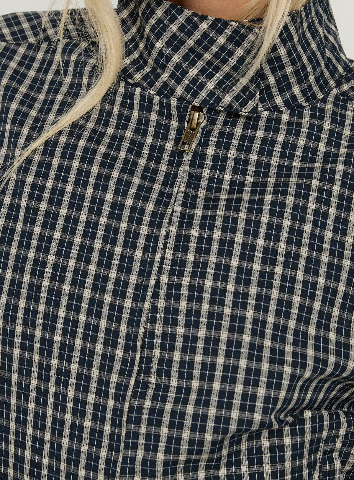 Aura Jacket Navy / Lemon Plaid
