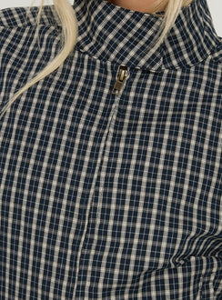 Aura Jacket Navy / Lemon Plaid