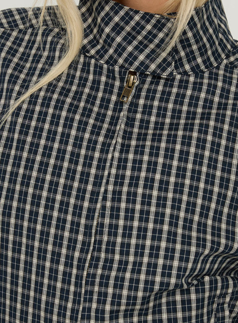 Aura Jacket Navy / Lemon Plaid