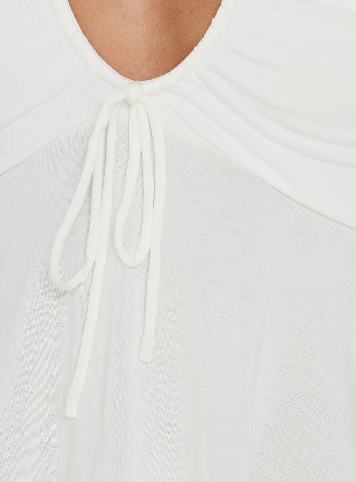 Madallaine Ruched Halter Top White