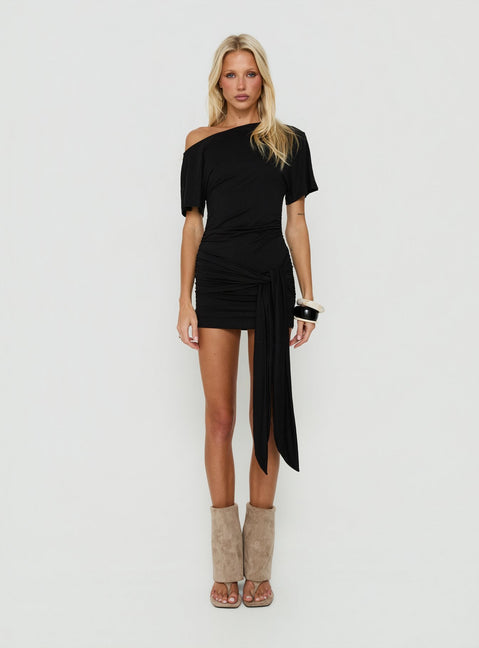 Eastside Girls Off Shoulder Cinched Mini Dress Black