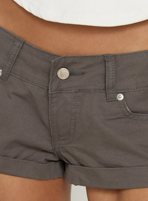 Raminna Low Rise Micro Shorts Charcoal
