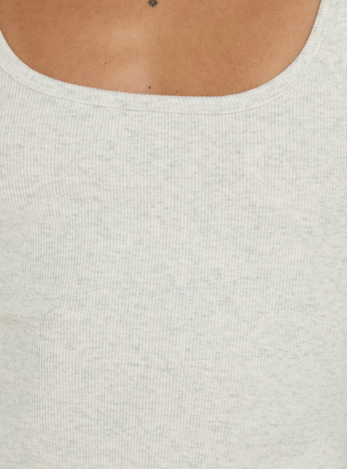 Baseline Square Neck Rib Tank Top Grey Marle