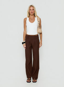 Two Lovers Low Rise Pants Chocolate