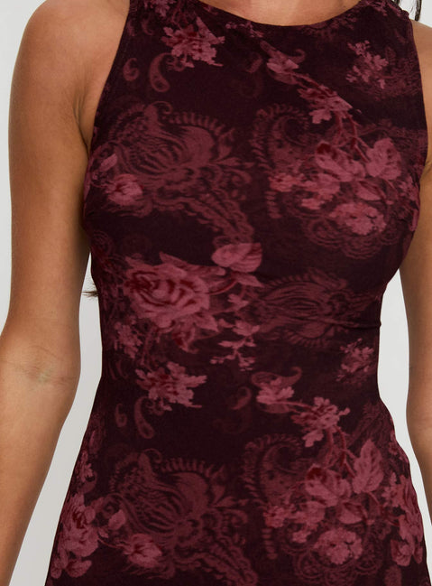 vivre mini dress burgundy paisley Vivre Mini Dress Tall | Burgundy Paisley | Womens