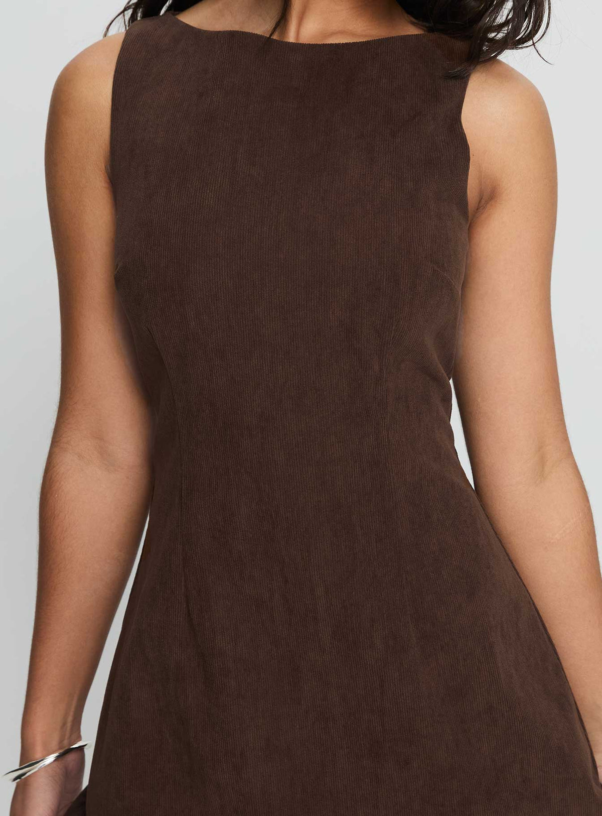 Alfalfa Corduroy Mini Dress Chocolate Petite