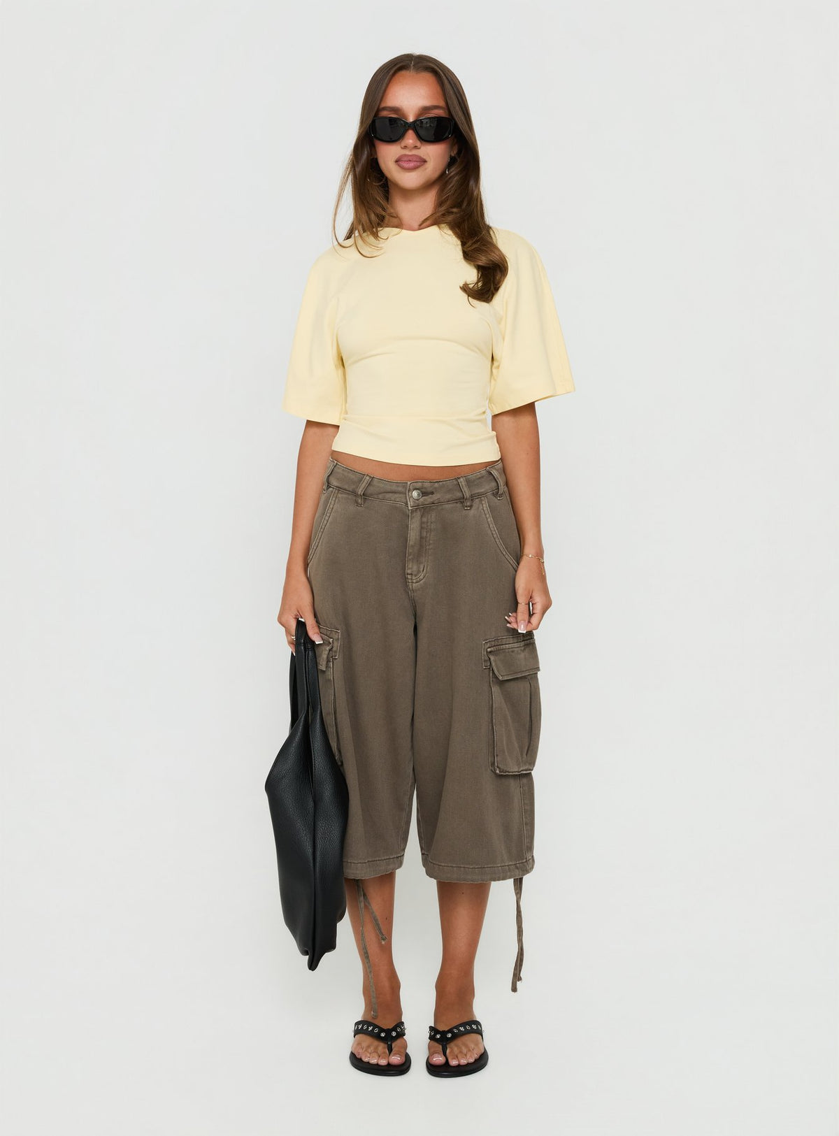 Nakota V Neck Cinched Tee Butter Yellow
