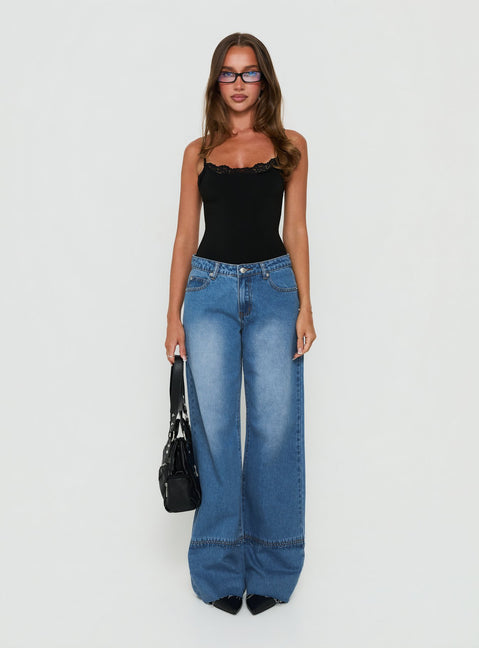 Holidayer Mid Rise Jeans Mid Blue Wash