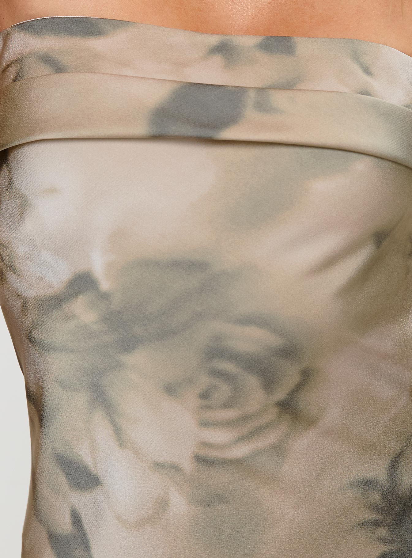 product Princess Polly Voices Strapless Maxi Dress Cream Floral Straight Neck 