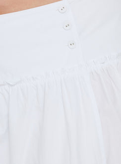 Cascades Low Rise Midi Skirt White Curve