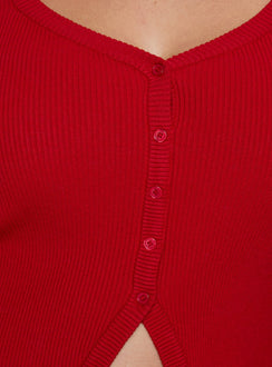Sorenna Long Sleeve Top Red Curve