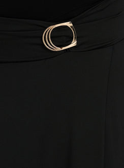 Nola Hardware Slit Maxi Skirt Black Curve