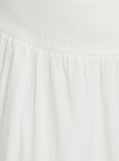 Heart Of Gold Linen Blend Midi Skirt White Curve