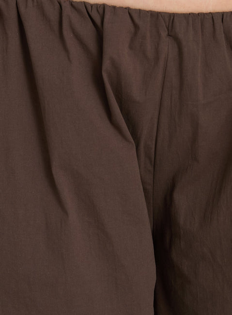 Lunea Concealed Waistband Pants Brown Curve