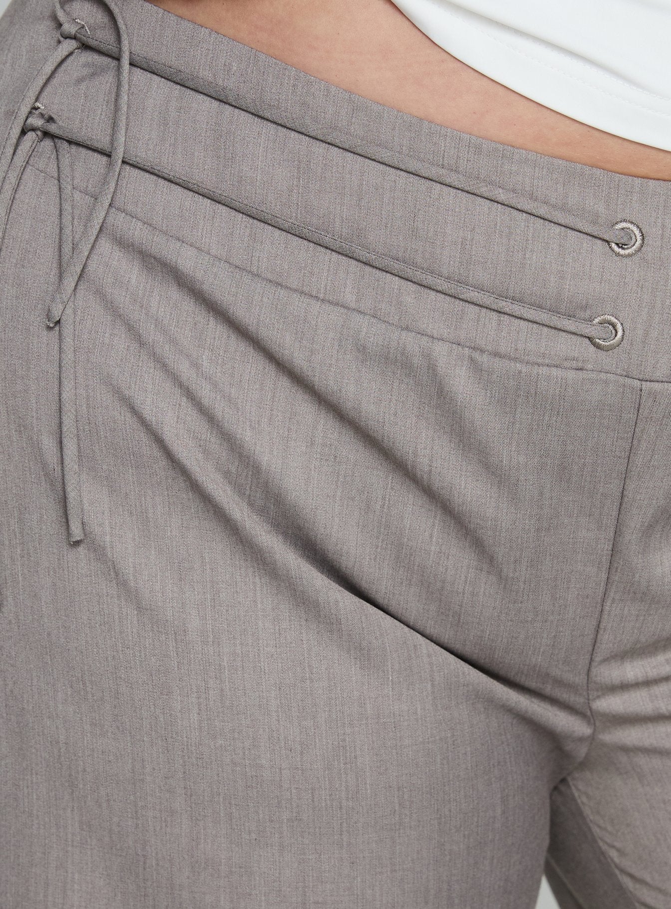 product Princess Polly Just Have Fun Wide Leg Pant Grey Curve Mid Rise Pants 
