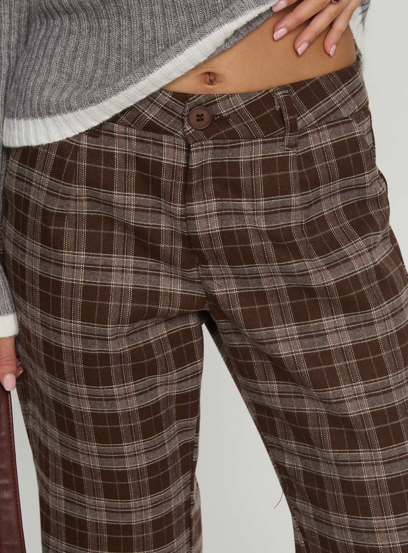 Emiroki Straight Leg Pants Brown Check | Princess Polly Emiroki Straight Leg Pants Brown Check | Princess Polly