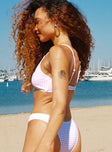 Bralette bikini, gingham print, scooped neckline Adjustable shoulder straps, clasp fastening at back