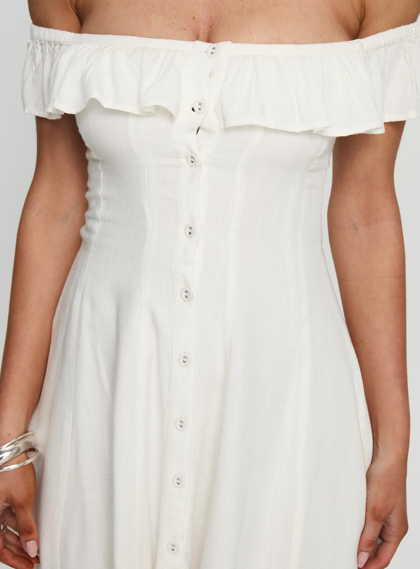 princess polly white frill dress Meliodas Ruffle Mini Dress White