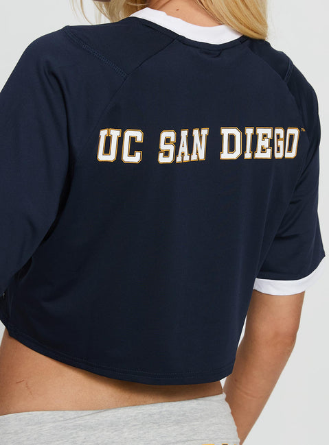 UC San Diego Cropped Soccer Jersey Tee Blue