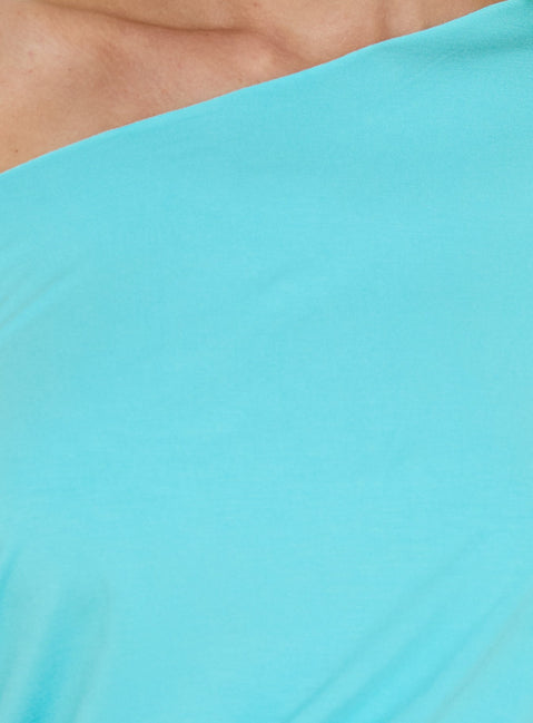 Ashlinn Off Shoulder Drapey Top Turquoise