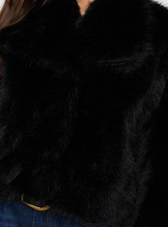 Wayland Faux Fur Jacket Black