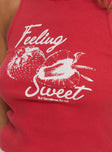 product Princess Polly Sleeveless Crew Neck  Berries N Sweets Tank Red