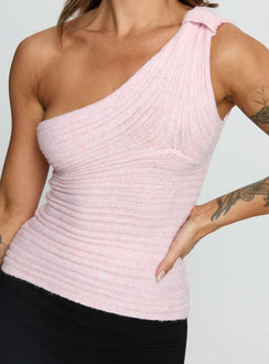 Cornella One Shoulder Top Pink