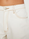 product Princess Polly Naylor Wide Leg Jeans Cream Petite Low Rise Jeans 