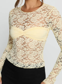Midnight Long Sleeve Top Vanilla Custard