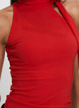 product Princess Polly Mathias Top Red Sleeveless High Neck 