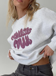Graphic print crew neck sweater Drop shoulder, ribbed cuffs and waistband