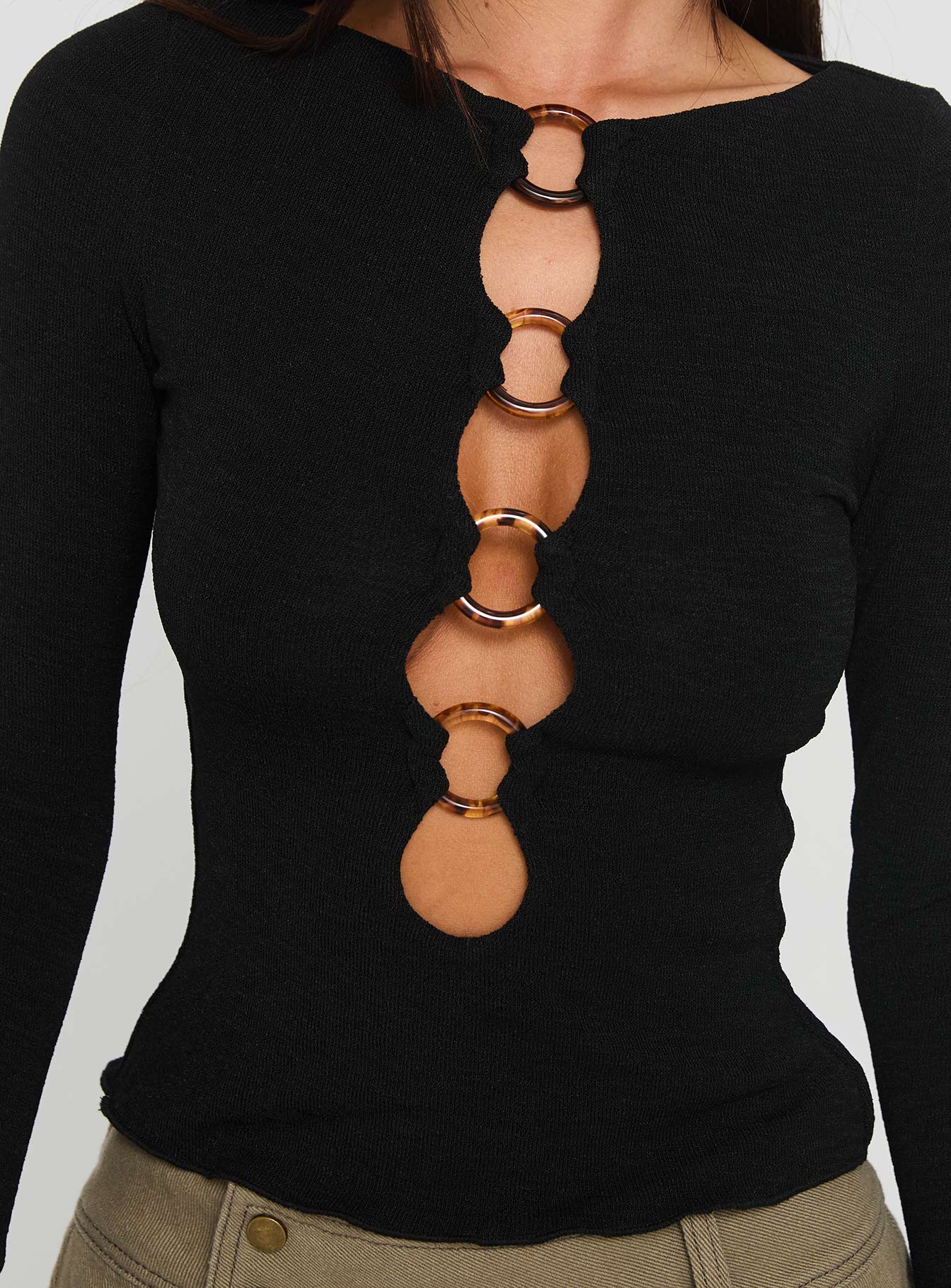 Dejonge Ring Long Sleeve Top Black