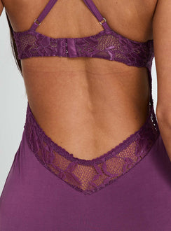 Totema Lace Halter Maxi Dress Purple