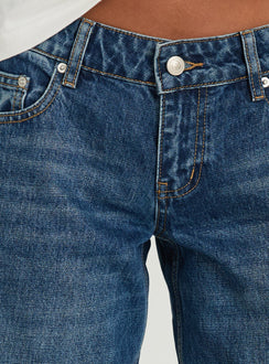 Ellanor Low Rise Straight Leg Jeans Vintage Dark Blue
