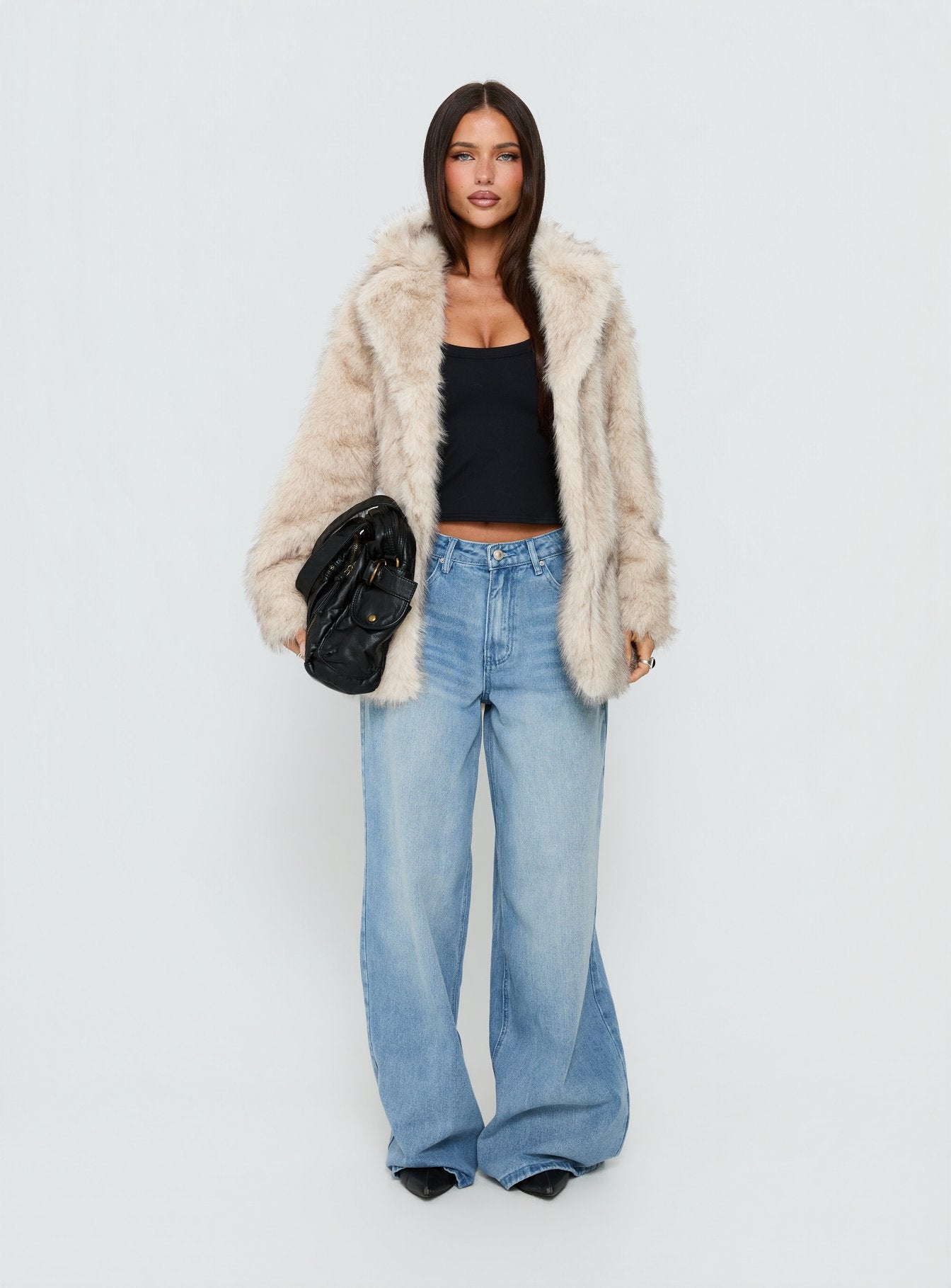 Clova Faux Fur Coat Grey | Princess Polly Clova Faux Fur Coat Grey | Princess Polly