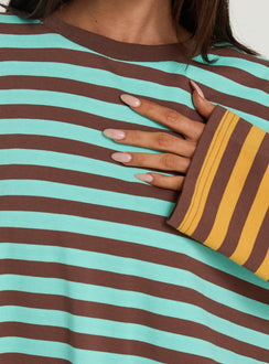 Jorgiah Layered Long Sleeve Top Multi Stripe