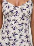 Jaye Mini Dress White / Blue Floral
