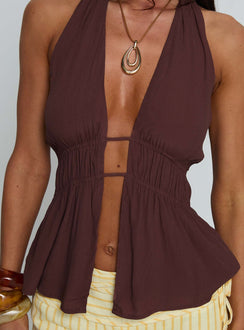 Illuminated Halter Top Mocha