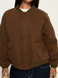 Stick Season Quilted Jacket Brown
